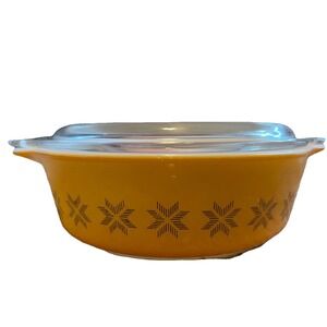 Vintage Pyrex 471 Town & Country 1 Pint Casserole Dish w/ Lid Yellow